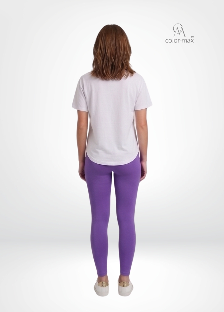 LILAC - Premium Cotton Lycra Ankle Leggings - Hover